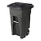 Toter 32 Gal. Blackstone Trash Can with Quiet Wheels and Attached Black Lid ANA32 - alternate 1